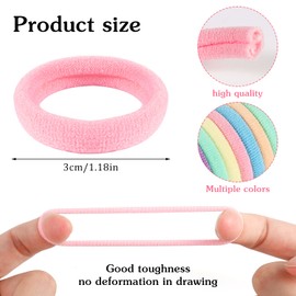 200Pcs Baby Hair Ties, 1 Inch Seamless Toddler Hair Ties for Girls and Kids, Multicolor and Black Hair Bands Elastic Ponytail Holders