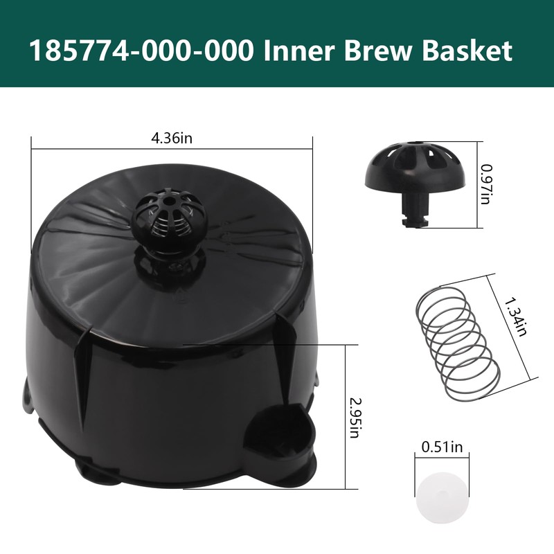 185774-000-000 Inner Brew Basket(2 Pcs) Fits for Mr. Coffee Replaces