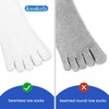 KWUKOTY 3-Pair Cushioned Compression Running Toe Socks Ankle | Coolmax