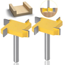 Tulov 2 Piece Router Bit Set, Plate Milling Cutter Made of Tungsten Steel, Bowl Milling Bit Suitable for Vibration Cutter for Woodworking (8 mm)