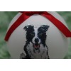 D112 Hand-made Christmas Ornament - Border Collie -cute black and