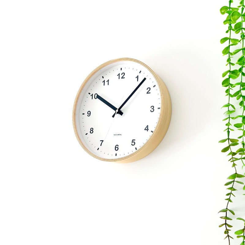KATOMOKU plywood clock Natural Sweep (Continuous Second Hand) km-33M Diameter