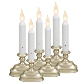 Xodus Innovations FPC1520P Battery Operated LED Window Candle with Dusk to Dawn Sensor, Pewter, (Pack of 6)