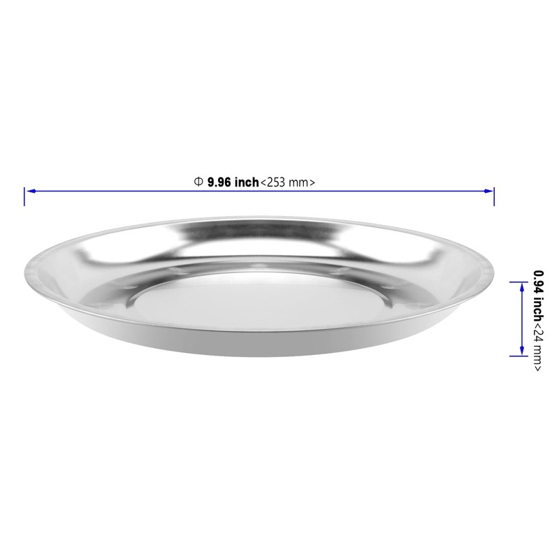 KOHAND 20 Pack 10 Inch Stainless Steel Dinner Plates, Round
