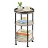 Side Table, Small Round Side Table for Small Spaces, 3-Tier