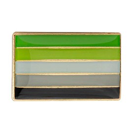 Aromantic Extra Small Rectangle Flag Lapel Pin (3/4" x 1/2")