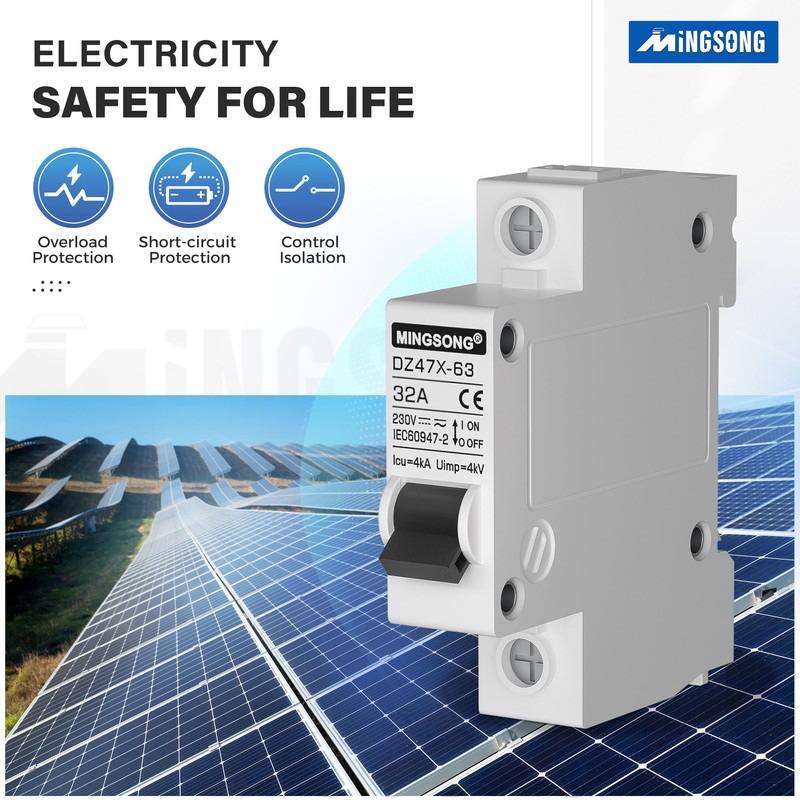MINGSONG DC Solar Panels Disconnect Switch 32 Amp Solar Shut
