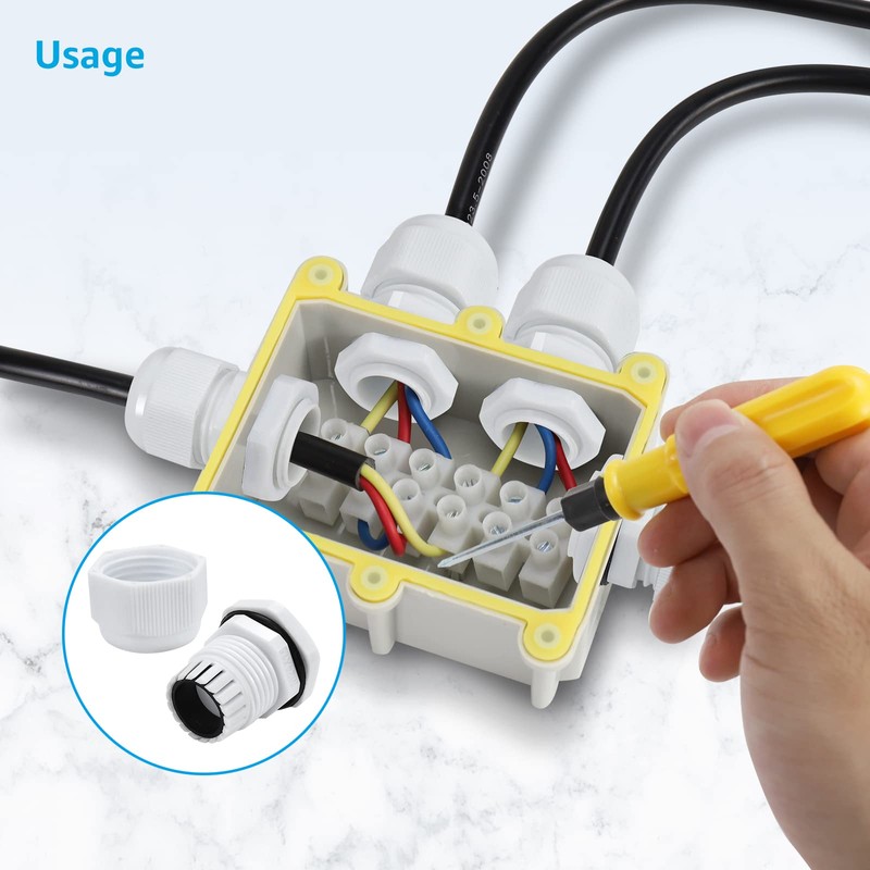 50 Pack Waterproof Cable Glands Adjustable 3-16mm Cable Connectors M12