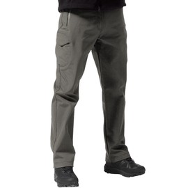 FREE SOLDIER Men's Softshell Fleece Lined Cargo Pants Hiking Snow Ski Pants (Gray 36W x 32L)