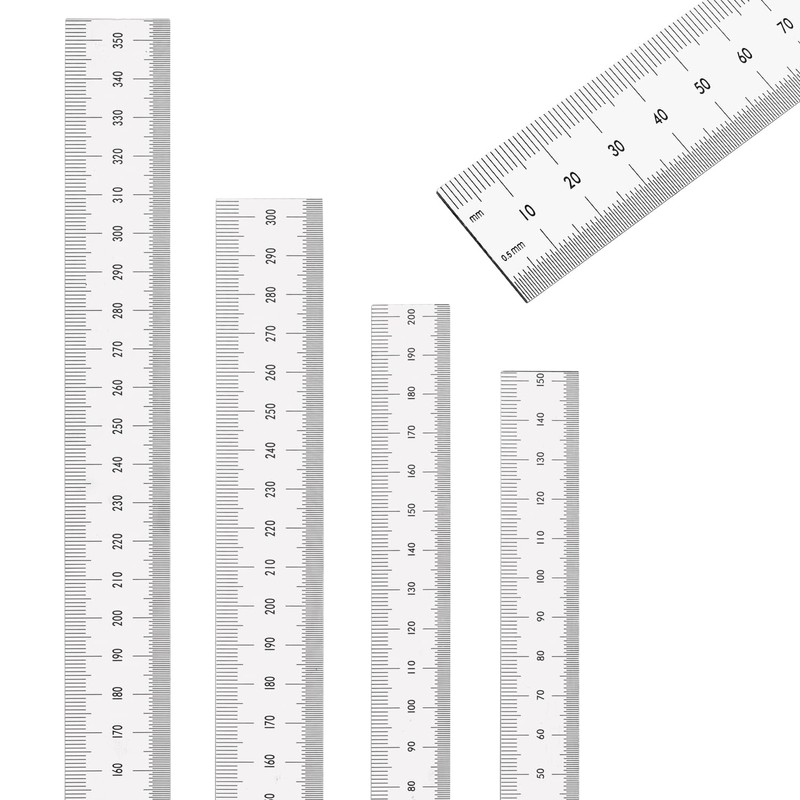 Machinist Ruler,6, 8, 12, 14-inch Stainless Steel Ruler,Metal Rulers Pack