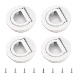 MOROBOR Round Pull Ring Embedded Handle, 4pcs Tatami Hidden Handles Invisible Cabinet Door Furniture Hardware with Screws for Cabinet Wardrobe Drawer(Bright White)