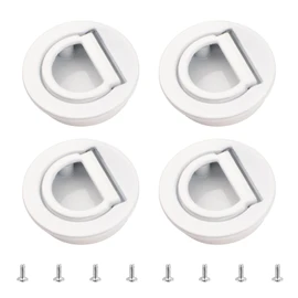 MOROBOR Round Pull Ring Embedded Handle, 4pcs Tatami Hidden Handles Invisible Cabinet Door Furniture Hardware with Screws for Cabinet Wardrobe Drawer(Bright White)