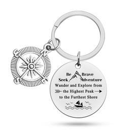 Heigebi Adventurist Gifts Adventure Keyring Mountains Gift for Wanderlust/Backpacker Nature Lover Traveler Gift Nature Outdoor Hiking Camp Lover Gift Adventure Camper Keyring