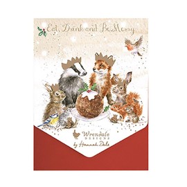 Wrendale Designs by Hannah Dale - The Christmas Party - Christmas Notecard Set - Pack of 8
