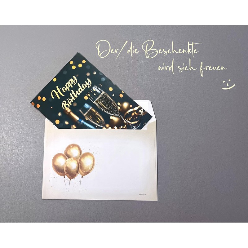 beriluDesign 20 Birthday Cards Set with Envelopes - Greeting Cards,