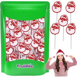 Fruidles Christmas Santa Clause Lollipop, Mixed Fruit Flavor, Made in Brazil, Individually Wrapped, 15g Pops, Approx. 30 Pops Pound (2 Pounds)