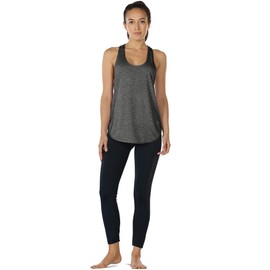 icyzone Workout Tank Tops for Women - Athletic Yoga Tops, Racerback Running Tank Top Loose Fit (L, Charcoal/Army)