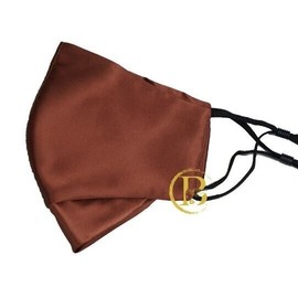 BEYOND MASQUERADE Luxury Silk Face Mask with Nose Wire 100% Mulberry Silk Hypoallergenic Brown