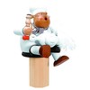 KWO Smoking Man Figurine, Cook with Goose, 17 cm, Wood,