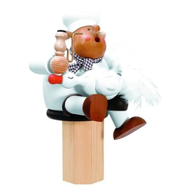 KWO Smoking Man Figurine, Cook with Goose, 17 cm, Wood, Multicolour, One Size
