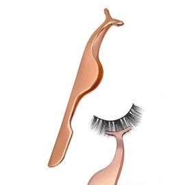 Custelen Rose Golden False Eyelashes Applicator Tool - Eyelash Extension Tweezers & Remover Clip Nipper Setz