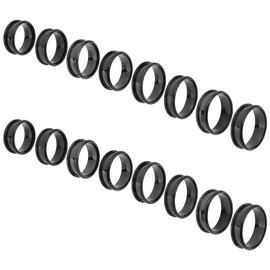 UNICRAFTALE Pack of 16 8 Sizes Black Finger Ring Stainless Steel Blank Rings Core Blank Rings for Inlay Round Grooved Blank Ring Blanks with Velvet Bags for Jewellery Making