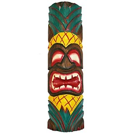 FOREVER BAMBOO 20 in. Tiki Mask Pineapple Ku Tropical Wall Decor