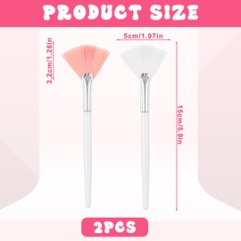 2 Pcs Fan Brushes for Facial Soft Skincare Face Mask Applicator Esthetician Makeup Brushes Cosmetic Tools for Mud Cream Peel