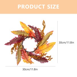 LUOZZY Artificial Leaf Candle Ring Fall Theme Dinner Table Candles Wreath Props Thanksgiving Party Table Ornaments