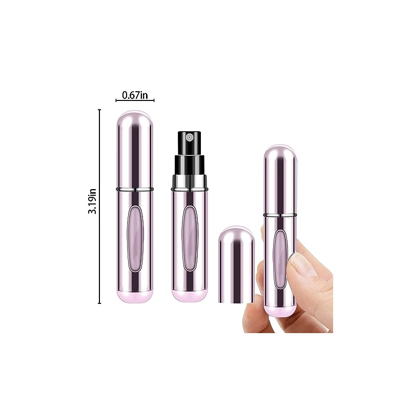 Mini Atomizador Perfume Recargable,5 ml Dispensador de Perfume Aluminio Portátil,4pcs