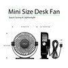 TriPole Desk Fan USB Powered 2 Pack Black Small Portable