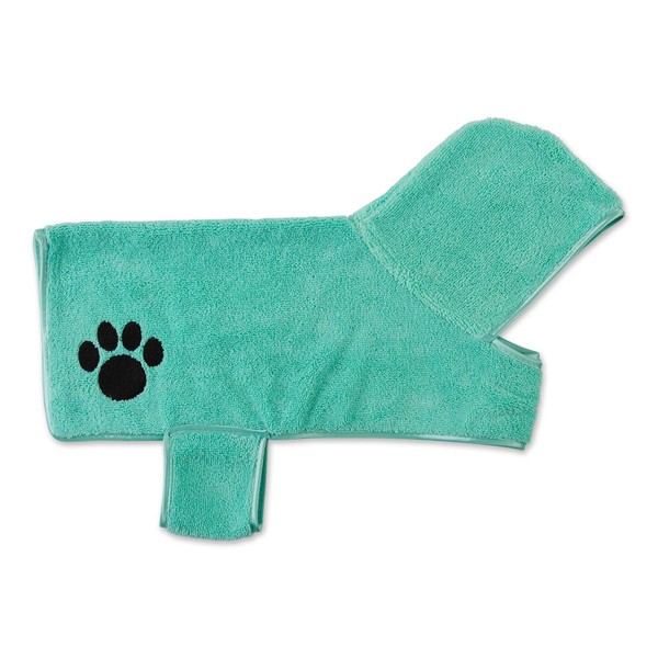 Bone Dry Pet Drying Collection Embroidered Terry Microfiber, Robe Small,