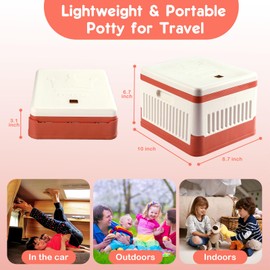 Wesketch Portable Foldable Potty Seat for Toddler, Foldable Travel Potty Training Toilet Seat for Kids, Emergency Toilet for Car, Camping, Outdoor, Indoor, with 45 Disposable Bags -Orange