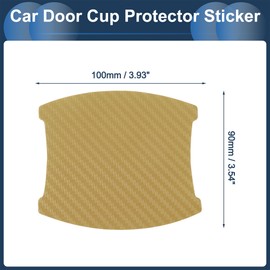 INFINAUTO 3D Car Door Handle Scratch Protector, 90x100mm Car Door Handle Protective Film Gold Tone, 4 Pcs