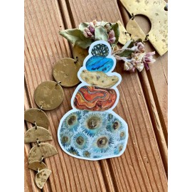 Petoskey Stone Rock Michigan State Sticker Agate Copper Leland Blue Decal