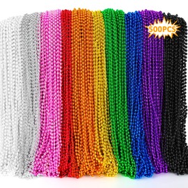 500PCS Mardi Gras Beads, 10 Kinds Bead Necklace Toy Party Favors, 33" Colorful Holiday Mardi Gras Bead Costume Bulk, Festival Parade Throw Party Accessories Wedding Birthday Celebrations Decorations