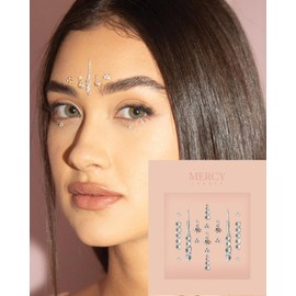 Tara Crystal Bindi by MERCY LONDON Crystal Indian Bindi Face Jewels Gold Multi Packet