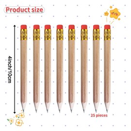 Adhere 25pcs Golf Pencils with Eraser Pre sharpened Hexagon half Wooden Pencils Graphite 2B for Golf Event Scoring,Classroom,Wedding,Company Meetings,Pew, Pocket (Nature)