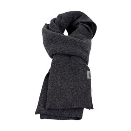 PuTian 100% Merino Wool Scarf for Men & Women Soft Warm Breathable Everyday Knitted Neck Wear for Fall Winter Cold Weather Thermal Neck Warmer, Dark Grey