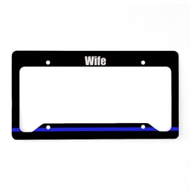 CafePress Police Wife License Plate Holder Aluminum License Plate Frame, License Tag Holder