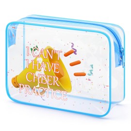 Gfhzdmf Appreciation Gifts for Cheer Coach Cheerleading Bag for Women Clear Makeup Bag Cheer Stuff Gifts Christmas Birthday Present for Cheerleader Mom Coach Female Friend Travel Toiletry Pouch