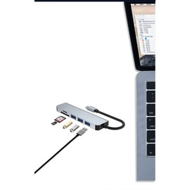 USB C Hub Adapter 6 in 1 Type C Hub with 4K USB C to HD USB 3.0 Ports SD/TF Card Reader USB C Dock for Type C Laptops