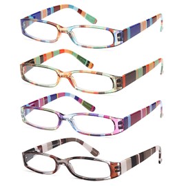 Gamma Ray Women's Reading Glasses - 4 Pairs Ladies Fashion Readers for Women - 1.00
