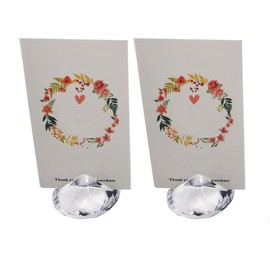 luzen 8Pcs Acrylic Diamond Shape Place Card Holders Wedding Decoration Table Number Card Holder Name Card Picture Memo Note Photo Display Stands Holder for Wedding Birthday Party Favor, Clear