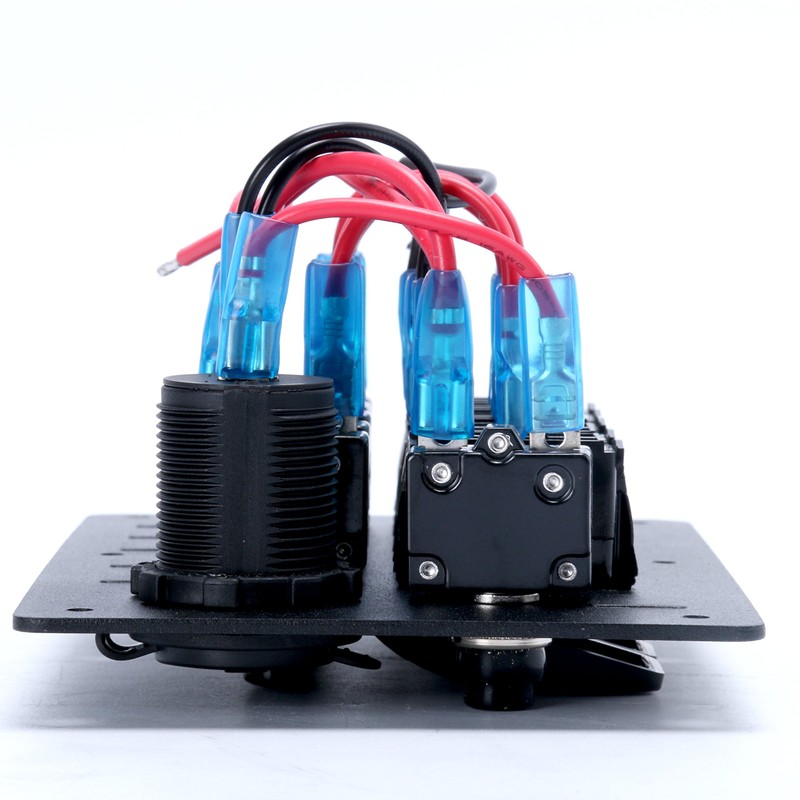 Amarine Made 5 Gang Aluminium LED Rocker & CIG Socket