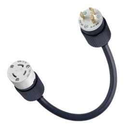 L6-30P Male 220V-250V Plug To L5-30R 110V-125V Female Receptacle Socket Outlet Adapter, Twist-Lock 3-Pin Electrical Power Connector Cord Converter, NEMA. FX125V1422