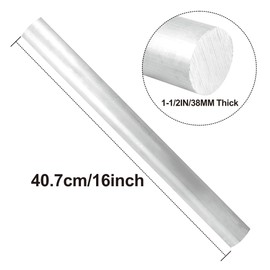 1-1/2 inch 6061 T651 16" Solid Aluminum Round Rod Long 16 inch, Solid T651 Extruded Lathe Bar Stock Round Aluminum Bars T6511 Solid New Mill Stock Aluminum Rod for Industrial, DIY Craft