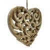 DARO DEKO Wooden Heart Hanger with Ornamental Pattern 20 cm