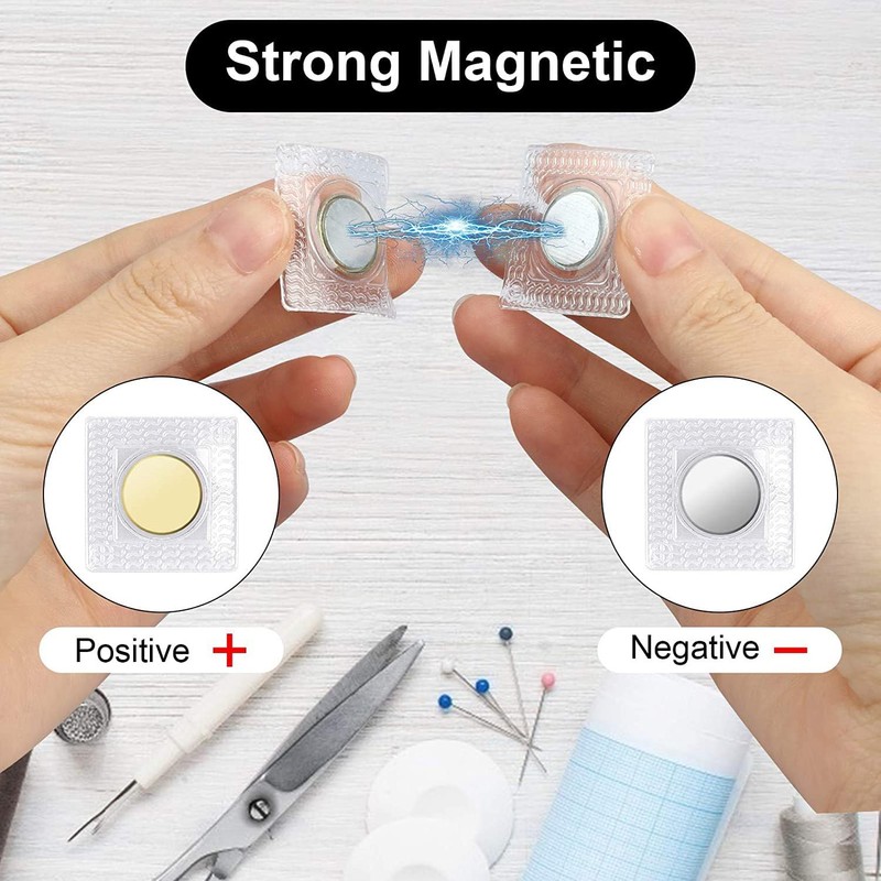 Flycppo Hidden Magnetic Closure, 20 Pairs of Sewing Magnetic Buttons,