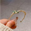 Hebterrka Snake Pattern Gold Bangle for Women, Adjustable 14K Gold